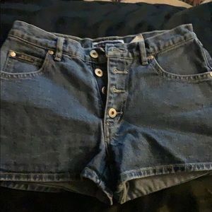 Button up jean shorts